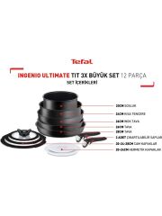 Tefal İngenio Titanıum Ultimate 3X Büyük Tencere Ve Tava Seti 12 Parça