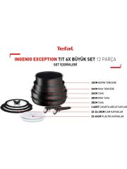 Tefal İngenio Exception 6X Titanıum Antı-Scratch Büyük Tencere Ve Tava Seti 12 Parça