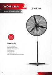 Süsler SV-3050 Sanayi Tipi Ayaklı Vantilatör